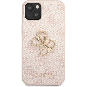 Guess PU 4G Metal Logo Case iPhone 13 růžový