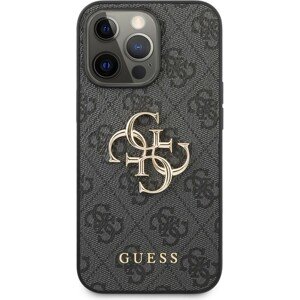 Guess PU 4G Metal Logo Case iPhone 13 Pro Max šedý