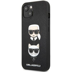 Karl Lagerfeld PU Saffiano Karl and Choupette Heads Case iPhone 13 černý