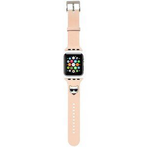 Karl Lagerfeld Choupette Head řemínek pro Apple Watch 42/44/45mm růžový