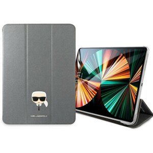 Karl Lagerfeld Head Saffiano pouzdro iPad Pro 12.9" stříbrné