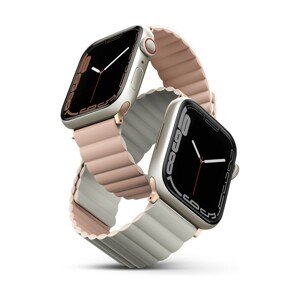 UNIQ Revix oboustranný řemínek pro Apple Watch 41/40/38mm Blush (růžový/béžový)