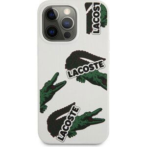 Lacoste Liquid Silicone Allover Pattern Kryt pro iPhone 13 Pro White