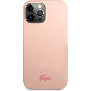 Lacoste Liquid Silicone Glossy Printing Logo Kryt pro iPhone 13 Pro Pink