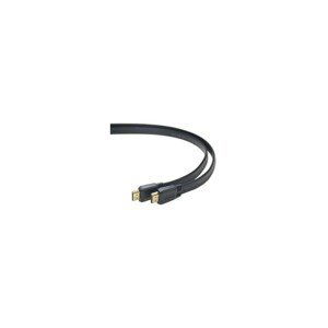 PremiumCord HDMI High Speed + Ethernet plochý kabel, zlacené konektory, 5m