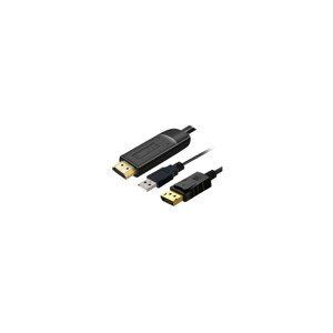 PremiumCord Kabel HDMI 2.0 na DisplayPort 1.2 pro rozlišení 4K@60Hz, 2m