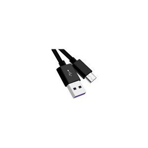 PremiumCord Kabel USB-C/M - USB 2.0 A/M, Super fast charging 5A, černý, 0,5m