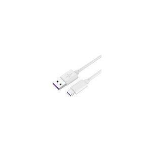 PremiumCord Kabel USB-C/M - USB 2.0 A/M, Super fast charging 5A, bílý, 2m