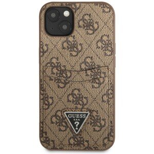 Guess 4G Saffiano Double Card kryt iPhone 13 hnědý