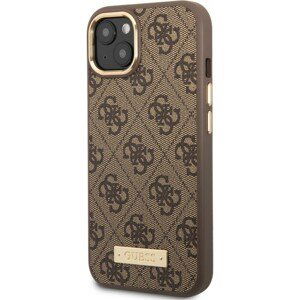 Guess PU 4G Magnetic kryt iPhone 13 hnědý