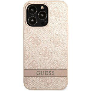 Guess PU 4G Stripe kryt iPhone 13 Pro Max růžový