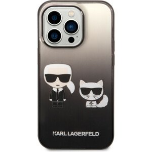 Karl Lagerfeld Gradient Karl and Choupette kryt iPhone 14 Pro černý