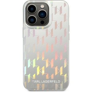 Karl Lagerfeld Iridescent Monogram kryt iPhone 14 Pro Max střbrný