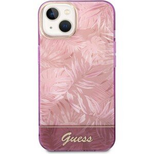 Guess PC/TPU Jungle kryt iPhone 14 Plus růžový