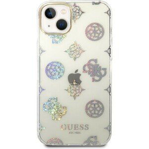 Guess PC/TPU Peony Glitter kryt iPhone 14 Plus bílý