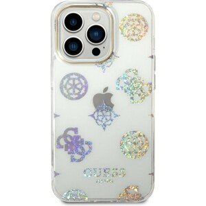 Guess PC/TPU Peony Glitter kryt iPhone 14 Pro bílý