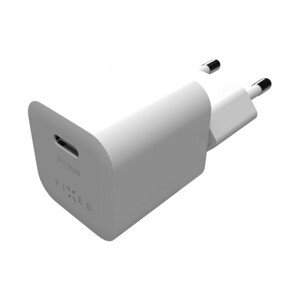 FIXED Mini nabíječka s USB-C výstupem a podporou PD 25W bílá