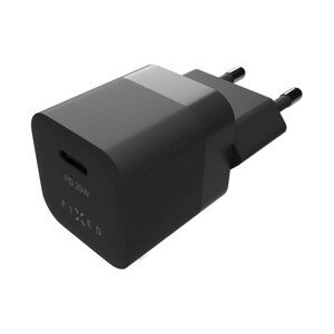 FIXED Mini nabíječka s USB-C výstupem a podporou PD 25W černá