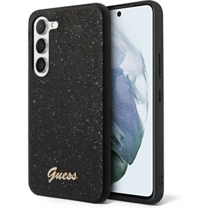 Guess PC/TPU Glitter Flakes Metal Logo kryt Samsung Galaxy S23 černý