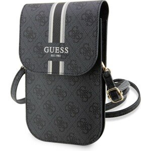 Guess PU 4G Printed Stripes Phone Bag černý