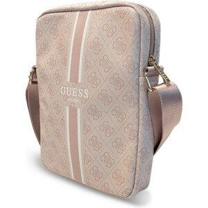 Guess PU 4G Printed Stripes Tablet Bag 10" růžové