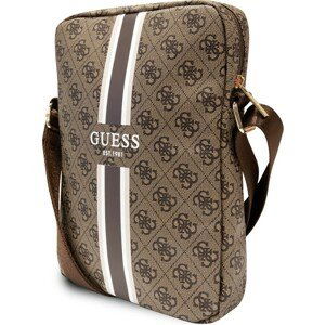 Guess PU 4G Printed Stripes Tablet Bag 10" hnědý