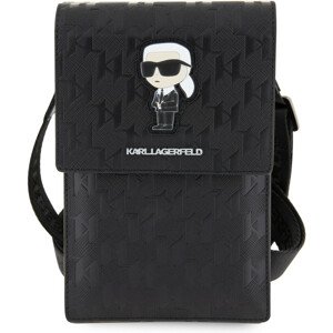 Karl Lagerfeld Saffiano Monogram Wallet Bag Ikonik NFT pouzdro černý