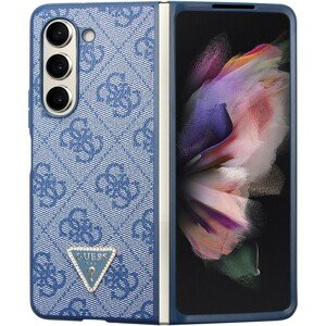 Guess 4G PU Leather Triangle kryt Samsung Galaxy Z Fold5 modrý