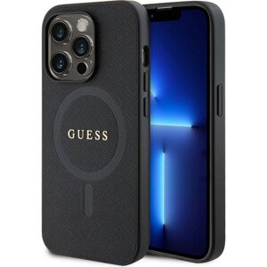 Guess PU Saffiano MagSafe kryt iPhone 15 Pro černý