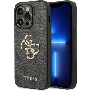 Guess PU 4G Metal Logo kryt iPhone 15 Pro šedý