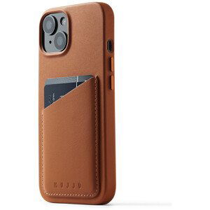 Mujjo Full Leather Wallet pouzdro iPhone 15 světle hnědý