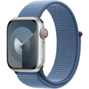 Apple Watch Series 9 Cellular 41mm Stříbrný hliník s ledově modrým provlékacím řemínkem