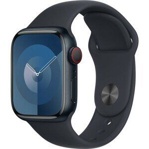 Apple Watch Series 9 Cellular 45mm Temně inkoustový hliník s inkoustovým sportovním řemínkem S/M