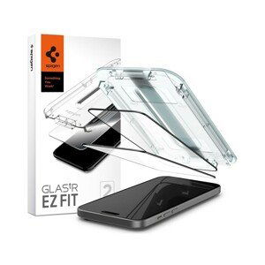 Spigen Glass tR EZ Fit 2 Pack tvrzené sklo iPhone 15 Plus černé