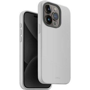 UNIQ Lino Hue MagClick ochranný kryt iPhone 15 Pro Chalk Grey (křídově šedý)