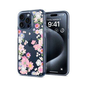 Spigen Liquid Crystal kryt iPhone 15 Pro květinový