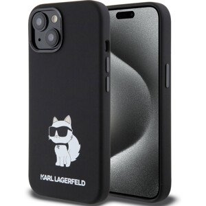 Karl Lagerfeld Liquid Silicone Choupette NFT Kryt iPhone 15 černý