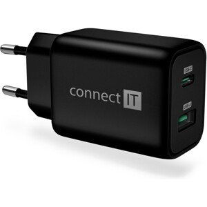 CONNECT IT Wanderer2 GaN nabíjecí adaptér 1×USB-C + 1xUSB-A černý 33W PD