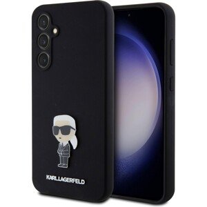 Karl Lagerfeld Liquid Silicone Metal Ikonik kryt Samsung Galaxy S23 FE černý