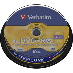 VERBATIM DVD+RW(10 ks)Spindle4x/DLP/4.7GB