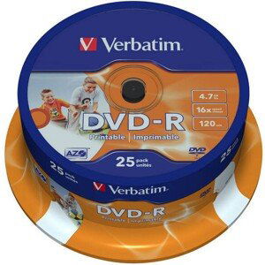 VERBATIM DVD-R(25 ks)Spindle/Inkjet Printable/16x/4.7GB