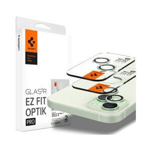 Spigen Glass tR EZ Fit Optik Pro 2 Pack ochranné sklo na fotoaparát iPhone 15/15 Plus/14/14 Plus zel