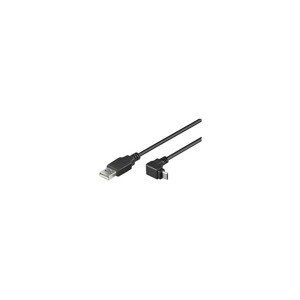 PremiumCord kabel USB 2.0 A-Micro USB B lomený 90° 1,8m