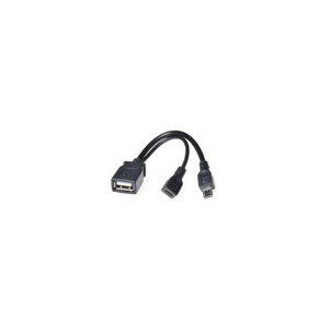 PremiumCord redukce kabel USB A samice+Micro USB samice-Micro USB samec OTG