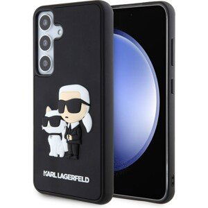 Karl Lagerfeld 3D Rubber Karl and Choupette kryt Samsung Galaxy S24 černý