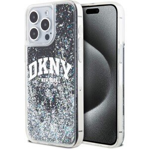 DKNY Liquid Glitter Arch Logo kryt iPhone 12/12 Pro černý