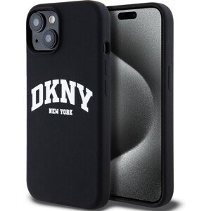 DKNY Liquid Silicone Arch Logo MagSafe kryt iPhone 14 černý