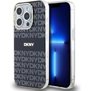 DKNY PC/TPU Repeat Pattern Tonal Stripe Magsafe kryt iPhone 15 Pro černý