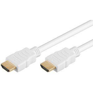 PremiumCord HDMI High Speed + Ethernet kabel,bílý, zlacené konektory, 5m