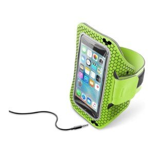 CellularLine ARMBAND RUNNING sportovní neoprénové pouzdro do velikosti 5,2" limetková zelená